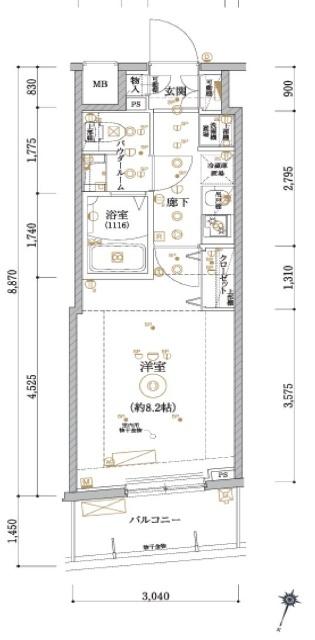 RELUXIA門前仲町（302） 間取り図画像