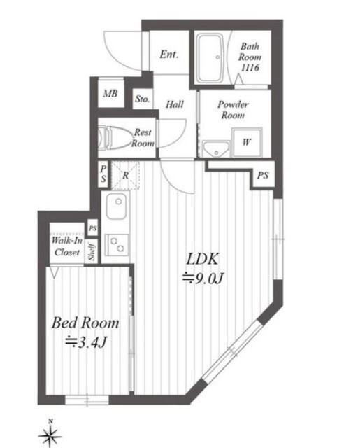 プラティーク住吉（301） 間取り図画像