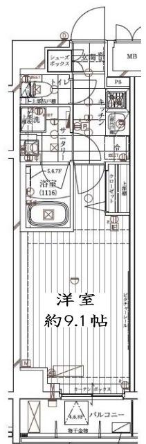 レガリス門前仲町パークサイド（503） 間取り図画像