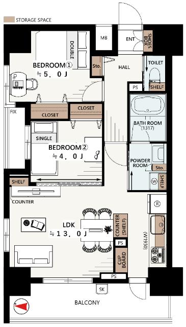 2LDK｜54.52㎡｜2026年5月中旬完工予定