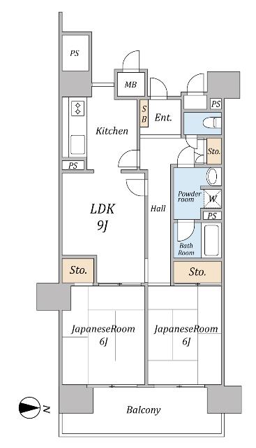 2LDK｜60.98㎡