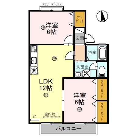 アグリンビレッジ　A棟（A202） 間取り図画像