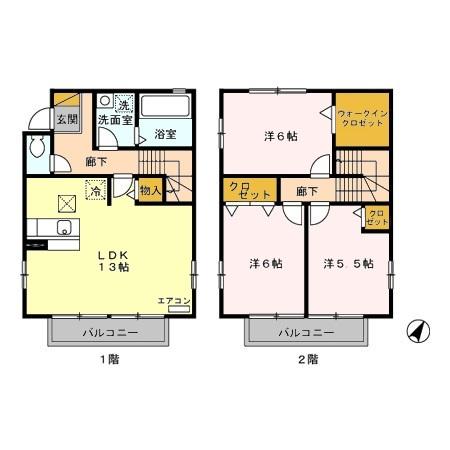 クレセール　Ｂ（1） 間取り図画像