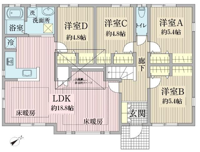 4LDK＋小屋根裏収納付
