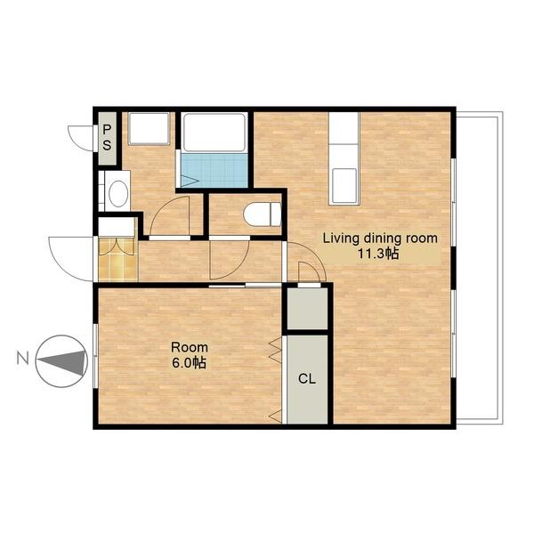 2階は広いベランダ