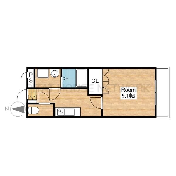 １K南向きのお部屋
