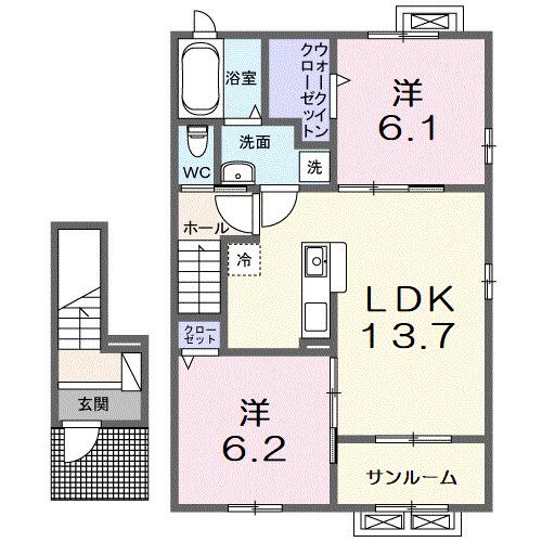 フローラ長浜（205） 間取り図画像