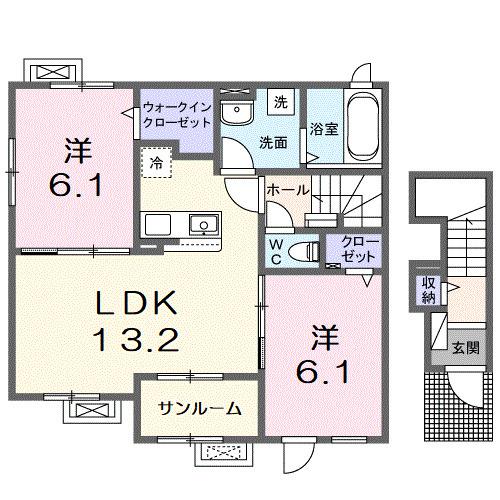 フローラ長浜（201） 間取り図画像