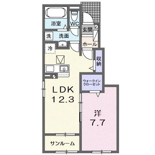 メゾンルミネ五個荘Ⅰ（103） 間取り図画像