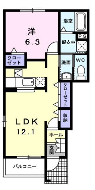 ピュール　長浜Ａ（101） 間取り図画像