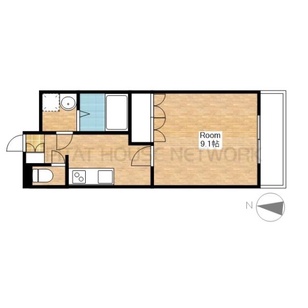 広い洋室1Kです