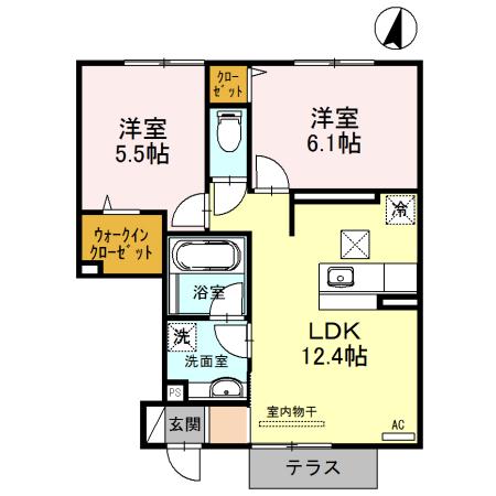 ソシア　B（107） 間取り図画像