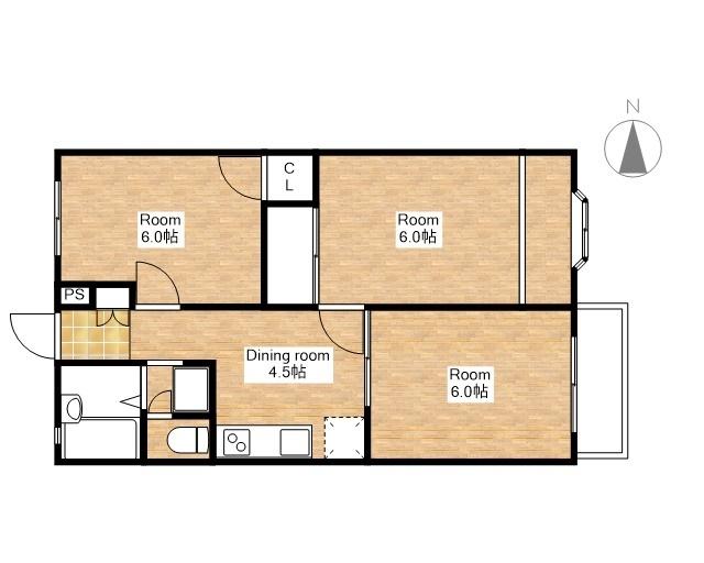 ３DK、日当たり良好