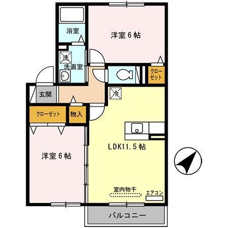 セジュールアースマーシⅣ（205） 間取り図画像