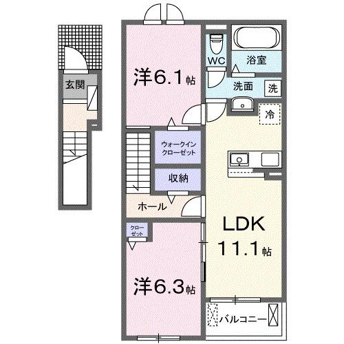 プロムナード東近江Ⅰ（202） 間取り図画像