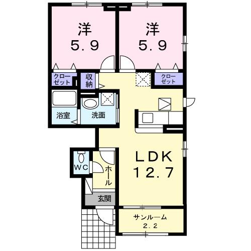 プラシード緑町（105） 間取り図画像