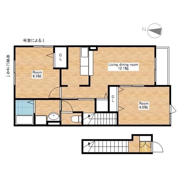 近江八幡市北之庄町アパート 間取り図画像