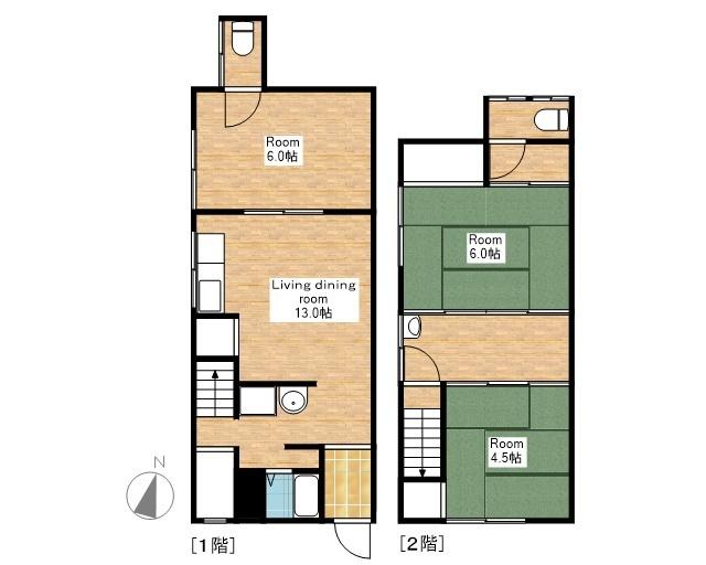 朝日町K邸テラスハウス 間取り図画像