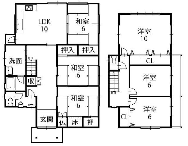 近江八幡市鷹飼町北一戸建 間取り図画像