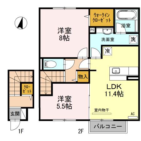 ソシア　B（202） 間取り図画像