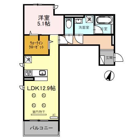 D-wing大和町（201） 間取り図画像