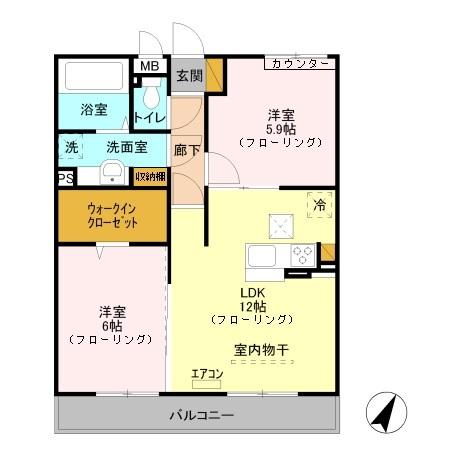 D-room与野公園Rose　Park（302） 間取り図画像