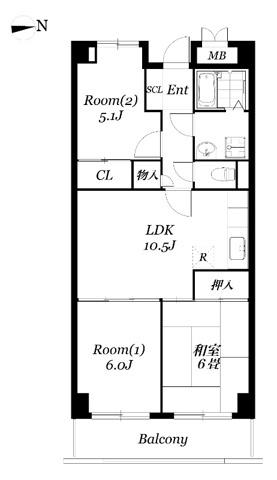 パークエイト戸田（203） 間取り図画像