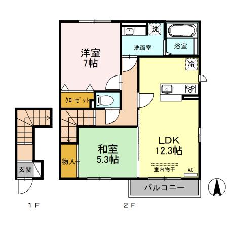 心静庵　三番館（202） 間取り図画像