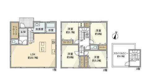 四谷戸建（-） 間取り図画像