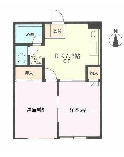プリムローズ与野（102） 間取り図画像