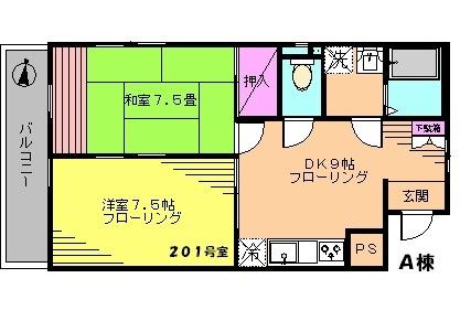 テラオハウス３（A201） 間取り図画像