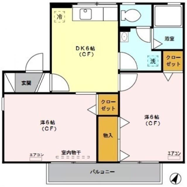 プリムヴェールファイヴ（203） 間取り図画像