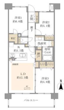 プラウド浦和岸町ガーデニア（402） 間取り図画像