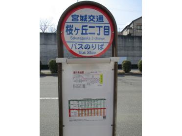 宮城交通バス桜ケ丘二丁目バス停標識