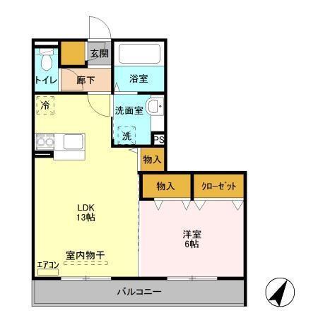 グランドゥール二の宮（208） 間取り図画像