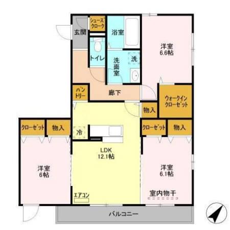 プリムヴェール二の宮（301） 間取り図画像