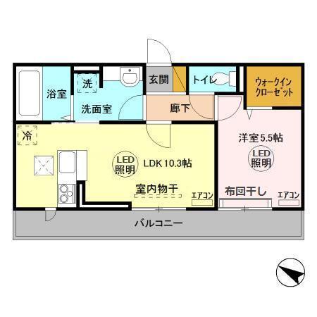 ラヴィーヌみどりの（102） 間取り図画像