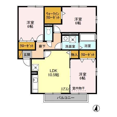 アビタシオン梅園　ＡＢ（B202） 間取り図画像