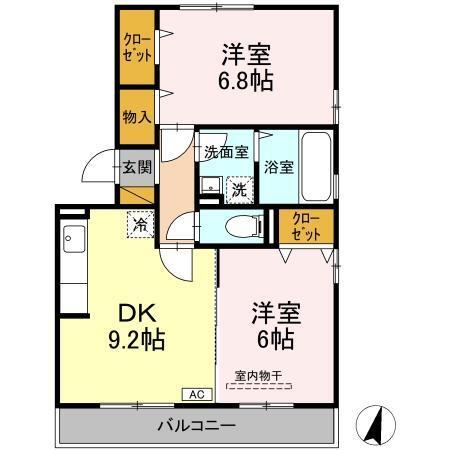 カーサ フェリーチェ　AB（A301） 間取り図画像