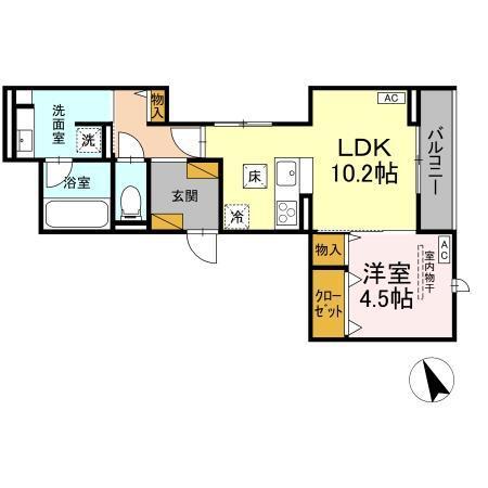D-Invest陣場　A（101） 間取り図画像