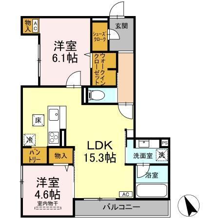 D-Invest陣場　A（103） 間取り図画像