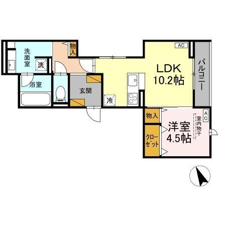 D-Invest陣場　A（201） 間取り図画像