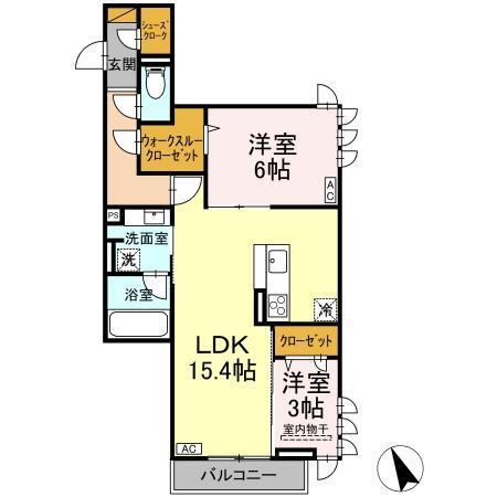 D-Invest陣場　A（202） 間取り図画像