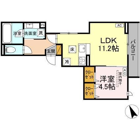 D-Invest陣場　B（101） 間取り図画像