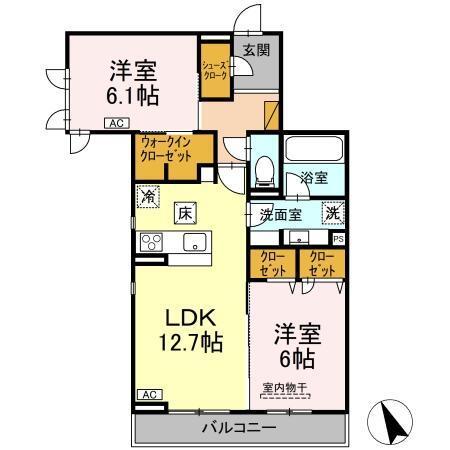 D-Invest陣場　B（103） 間取り図画像