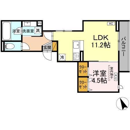 D-Invest陣場　B（201） 間取り図画像