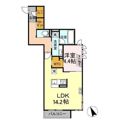 D-Invest陣場　B（202） 間取り図画像