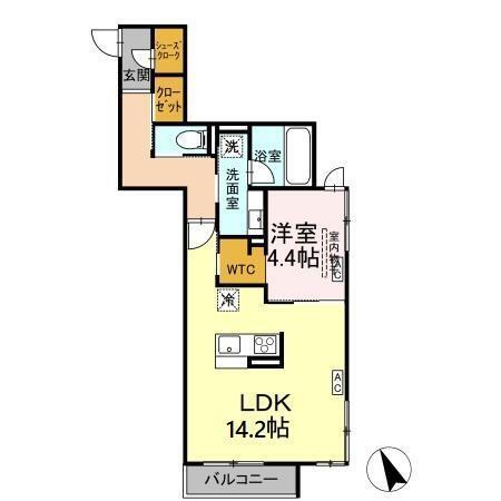 D-Invest陣場　B（302） 間取り図画像