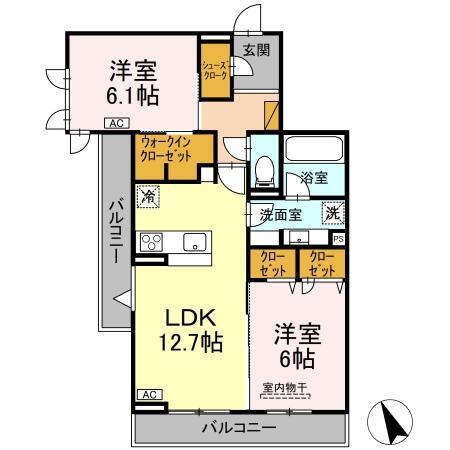 D-Invest陣場　B（303） 間取り図画像