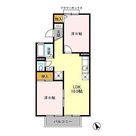 クレスト松代　ＡＢＣＤ（D203） 間取り図画像